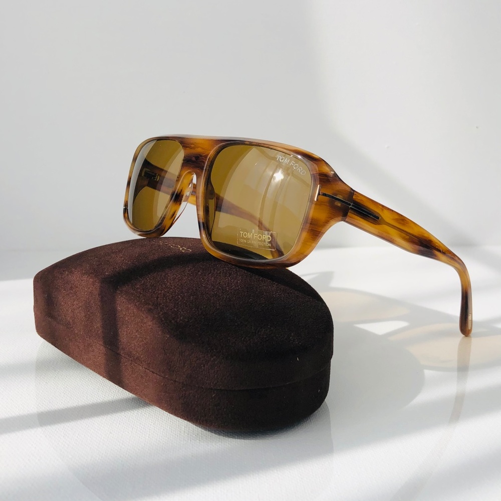 New TOM FORD Duke Square Light Havana Sunglasses - Picture 3 of 16